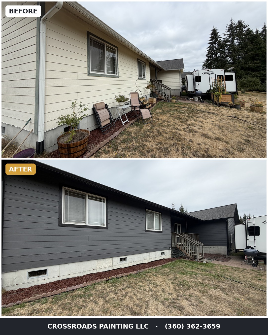 Exterior painting before and after view 1